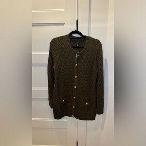 WHBM Longline Cable Knit Cardigan Sweater